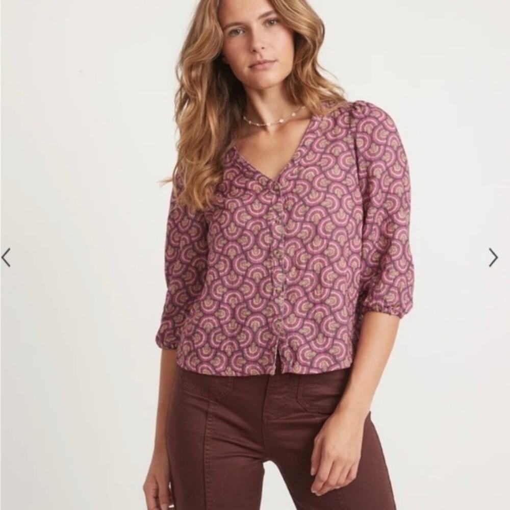 MARINE LAYER Printed Colette fan print Pink Medium